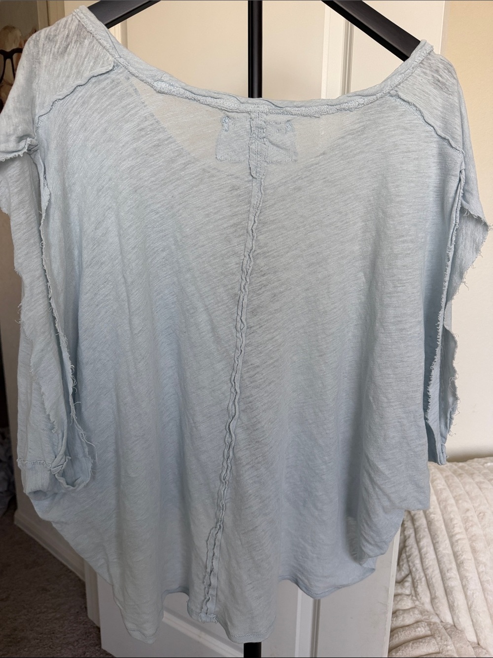 Free People Light Blue Long Sleeve Tee - Picture 2 of 5
